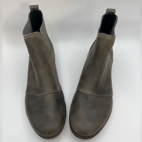 COPY - SOREL Harlow Chelsea Rain Boot Waterproof Leather Ankle Booties in gray … - Picture 5 of 12